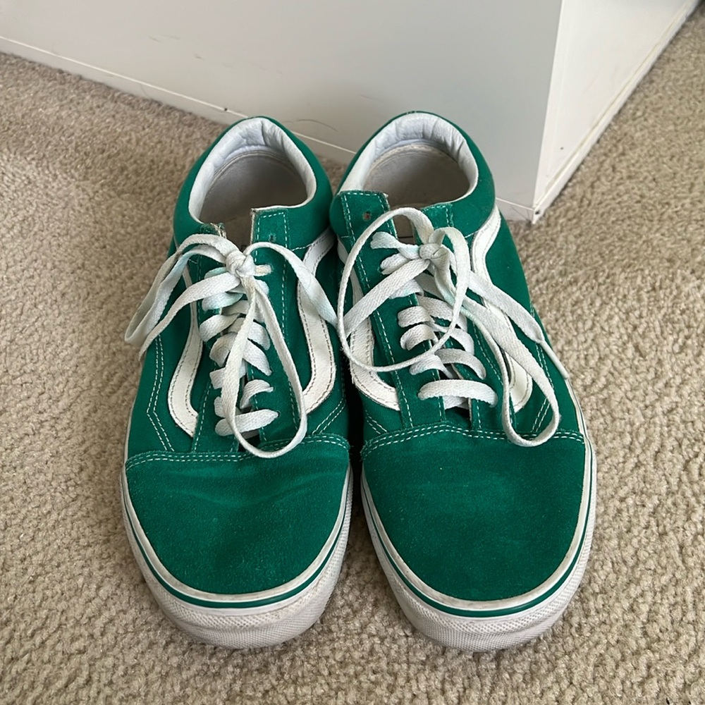 green suede vans